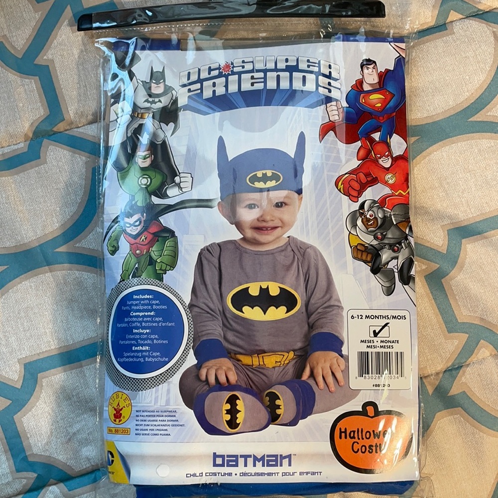 DC Super Friends Batman Costume Infant Size 6 ~ 12 Months Dress Up Halloween